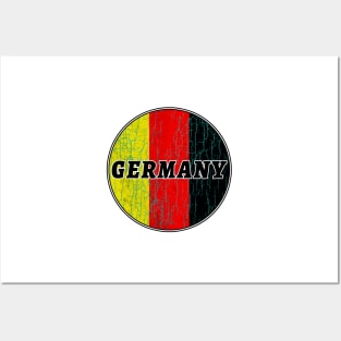 DEUTSCHLAND GERMANY FLAG DISTRESSED FLAG LOGO Posters and Art